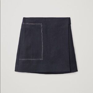 COS Navy Wool Skirt